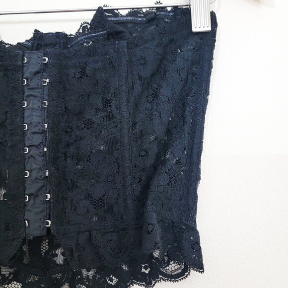 Vintage 90s La Perla Black Lace Bow Bustier Corset Top XS - Picture 6 of 7